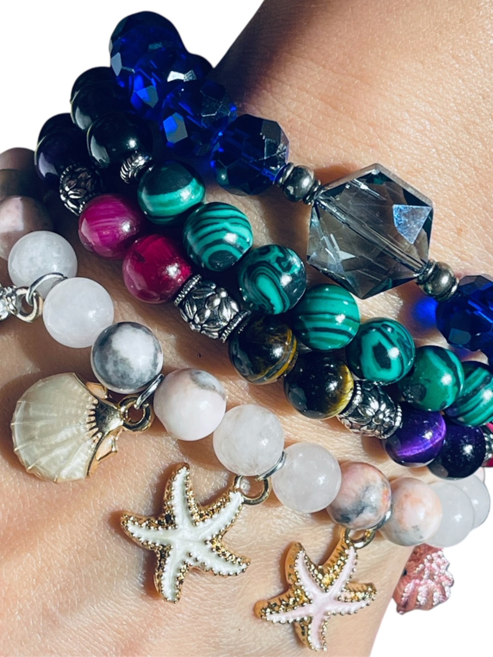 Handcrafted Beaded Bracelet 4 pcs Set.